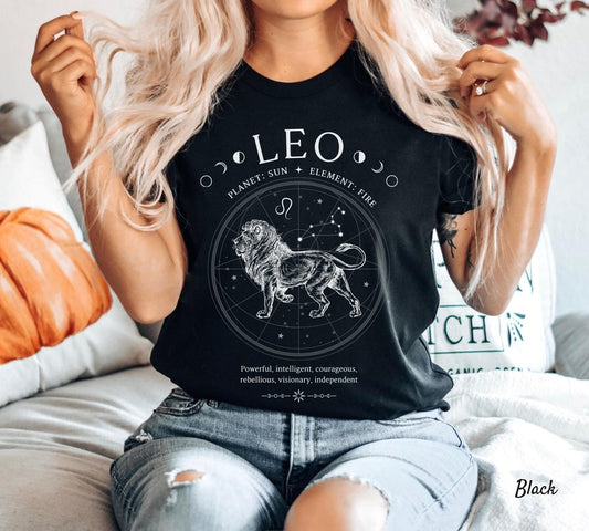 Leo Shirt, Zodiac Facts Tee, Astrology T-shirt, Unisex