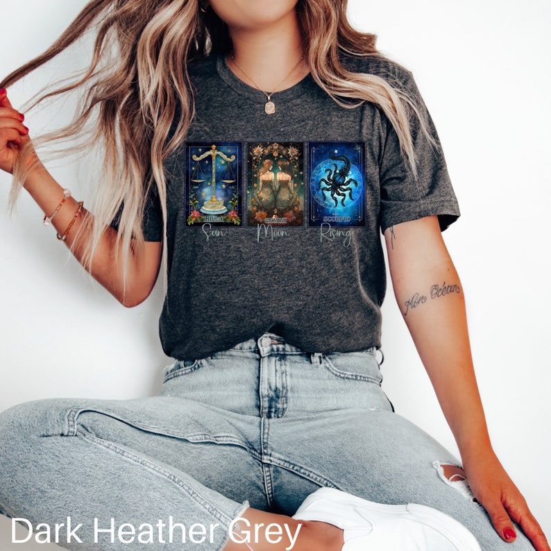 Custom Big Three Astrology Shirt, Personalized Sun, Moon and Rising Sign Shirt, Zodiac Shirt, Astrology Gift, Horoscope Gift, Zodiac Gift