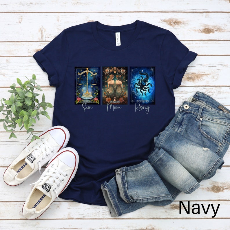 Custom Big Three Astrology Shirt, Personalized Sun, Moon and Rising Sign Shirt, Zodiac Shirt, Astrology Gift, Horoscope Gift, Zodiac Gift