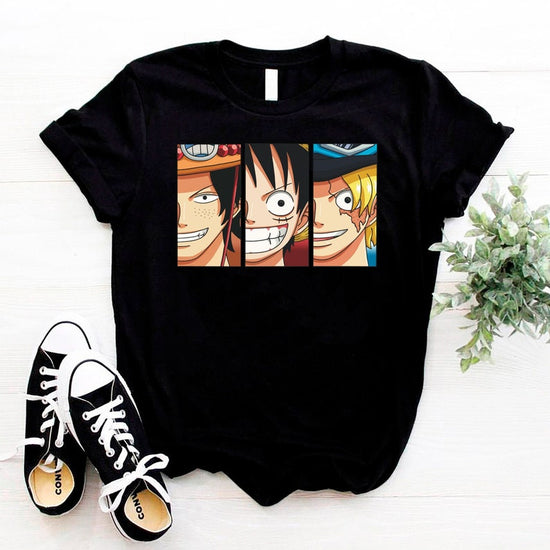 Luffy One Piece Manga Shirt, Straw Hat Pirates Anime Shirt, Luffy Brothers, Mugiwara Japanese Unisex Tee