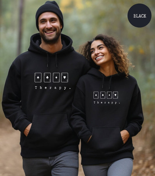 Poker Hoodie, Poker Gift, Poker Player Gift, Poker gift for couple, Couples gift, Matchinghoodies, Poker Therapy Hoodie, Poker Player Hoodie