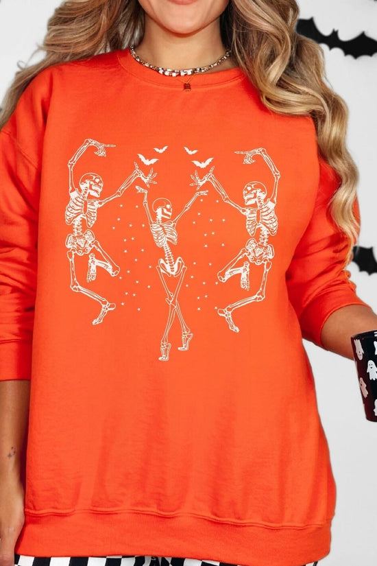 Dancing Skeleton Halloween Sweatshirt for Women, Halloween Sweater, Skeleton Sweatshirt, Spooky Season Sweatshirt