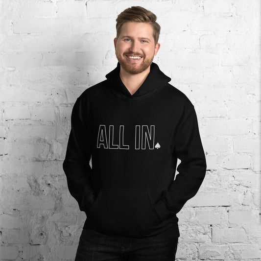 Poker Hoodie Gift For Poker Player Sweatshirt for Poker Gift for Him Texas Hold'em Pull-over Hoodies ALL IN Modern Design