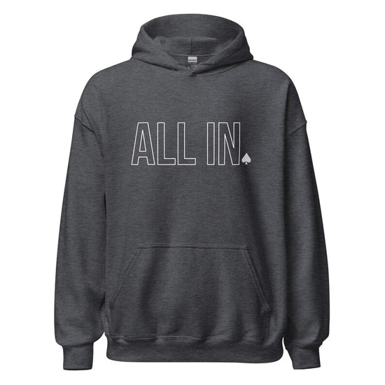Poker Hoodie Gift For Poker Player Sweatshirt for Poker Gift for Him Texas Hold'em Pull-over Hoodies ALL IN Modern Design