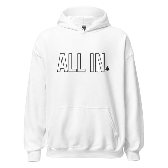 Poker Hoodie Gift For Poker Player Sweatshirt for Poker Gift for Him Texas Hold'em Pull-over Hoodies ALL IN Modern Design