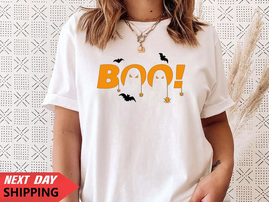 Halloween T Shirt, Halloween Dancing Ghost, Halloween pumpkin, Halloween Gift, BOO