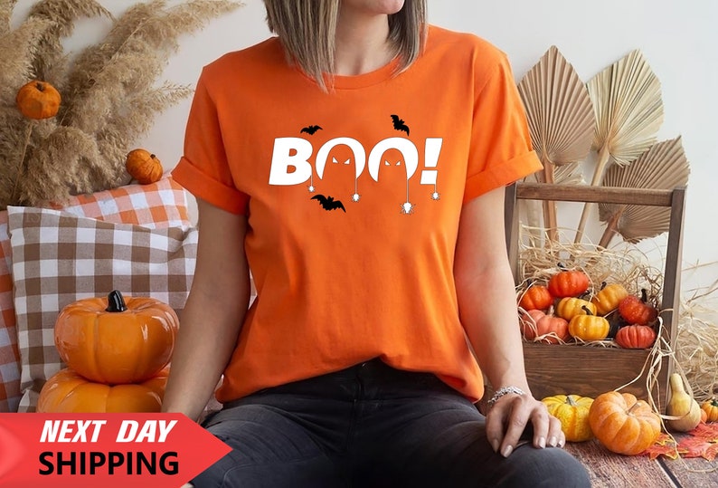 Halloween T Shirt, Halloween Dancing Ghost, Halloween pumpkin, Halloween Gift, BOO