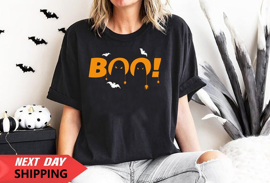 Halloween T Shirt, Halloween Dancing Ghost, Halloween pumpkin, Halloween Gift, BOO