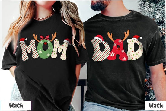 Mom and Dad Christmas Shirt, Christmas Mom Sweatshirt, Family Christmas Sweater, Christmas Couple Sweater, Holiday Mom Shirt, Couple Tees