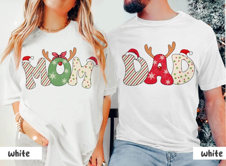 Mom and Dad Christmas Shirt, Christmas Mom Sweatshirt, Family Christmas Sweater, Christmas Couple Sweater, Holiday Mom Shirt, Couple Tees