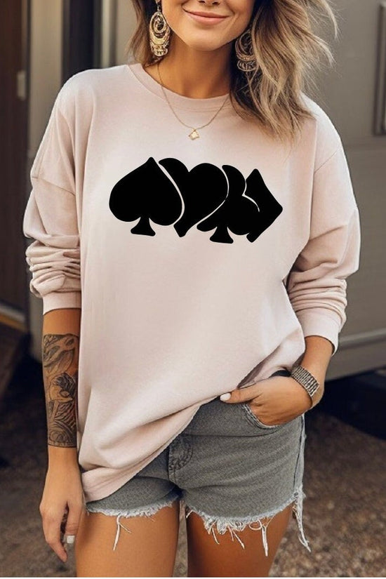 Card Sweatshirt, Deck Of Cards Gift, Casino Gambler Sweatshirts, Poker Cards Tee,