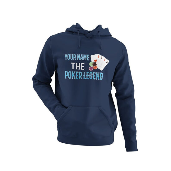 PERSONALISED Poker Hoodie Your Name The Poker Legend High Quality Hooded Top add any name custom gift for card player