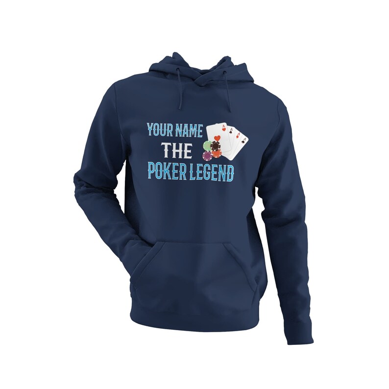 PERSONALISED Poker Hoodie Your Name The Poker Legend High Quality Hooded Top add any name custom gift for card player