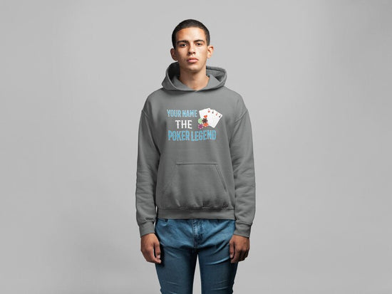 PERSONALISED Poker Hoodie Your Name The Poker Legend High Quality Hooded Top add any name custom gift for card player