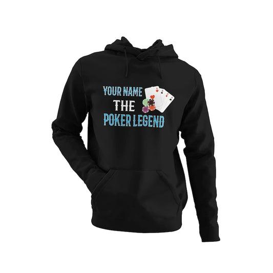 PERSONALISED Poker Hoodie Your Name The Poker Legend High Quality Hooded Top add any name custom gift for card player
