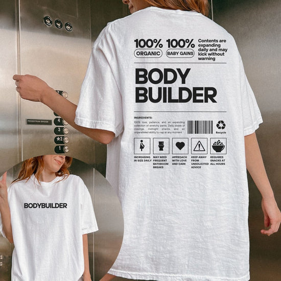 Bodybuilder Pregnancy Announcement Shirt, Fitness Workout Reveal T-Shirt, Weightlifting Baby Announcement Outfit, Gym Buddy Maternity Gift