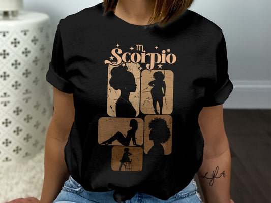 Scorpio Black Woman T-Shirt, Scorpio Zodiac Sign Black Queen T-Shirt, Scorpio African American Girl Gift, Black History Month