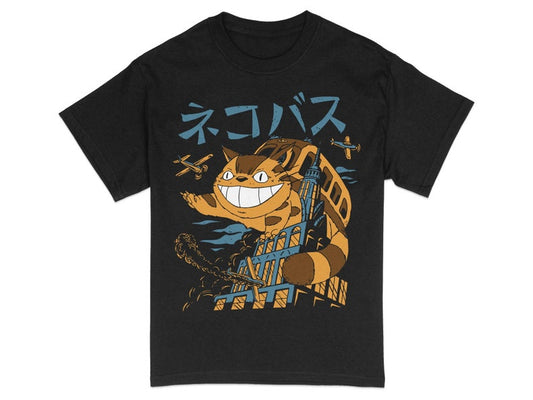 Vintage-Inspired Anime Cat T-Shirt, Retro Japanese Graphic Tee, Unisex Streetwear, Urban Cool Feline Design, Casual Tops for Fans