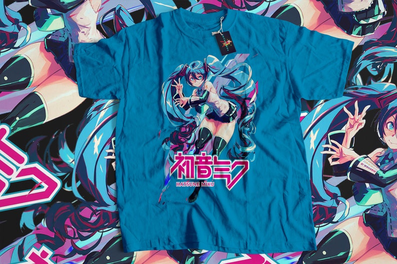Hatsune Miku T-Shirt Anime Girl, harajuku style, japanese streetwear, japanese style tee, Kawaii Project Diva Vocaloid Shirt