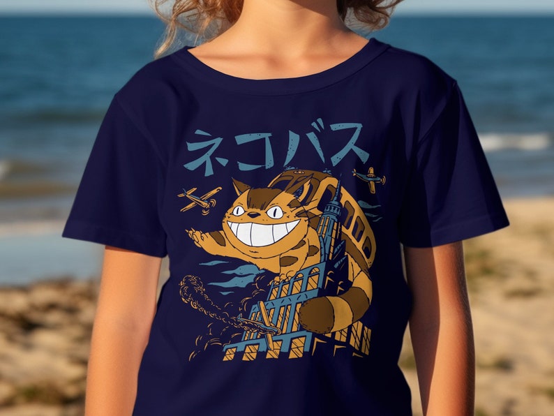 Vintage-Inspired Anime Cat T-Shirt, Retro Japanese Graphic Tee, Unisex Streetwear, Urban Cool Feline Design, Casual Tops for Fans