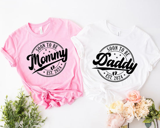 Soon to be Mommy shirt, Soon to be Daddy shirt, Mom and Dad Matching T-shirts