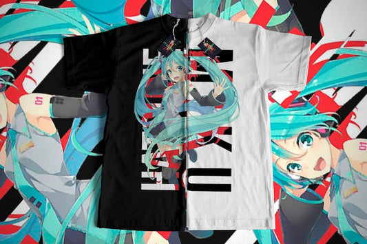 Hatsune Miku T-Shirt Anime Girl, harajuku style, japanese streetwear, japanese style tee, Kawaii Project Diva Vocaloid Shirt