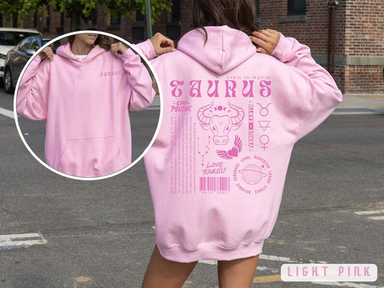 Taurus Hoodie Astrology Y2K Hoodie Zodiac Sign Gift Custom Birthday Gift Retro Graphic Sweatshirt Trendy Positive Words Shirt Taurus Gift