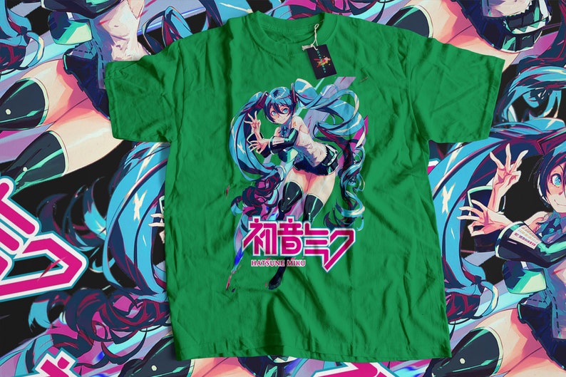 Hatsune Miku T-Shirt Anime Girl, harajuku style, japanese streetwear, japanese style tee, Kawaii Project Diva Vocaloid Shirt