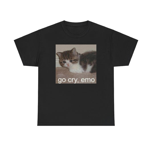 Emo Cat Unisex Male or Female Cotton Tee Funny Shirt, Parody, Gift, Meme