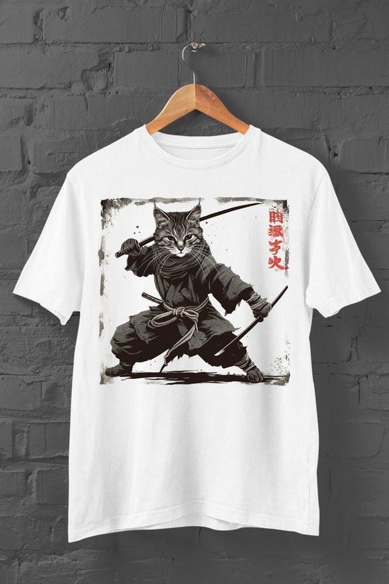 Samurai Cat T-Shirt | Japanese Cat Tshirt | Cat With Kimono Shirt | Anime Tshirt | Cute Cat Tshirt | Kitten Shirt | Harajuku | Y2K Top