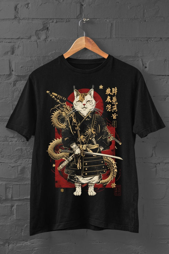 Samurai Cat T-Shirt | Japanese Cat Tshirt | Cat With Kimono Shirt | Anime Tshirt | Cute Cat Tshirt | Kitten Shirt | Harajuku | Y2K Top