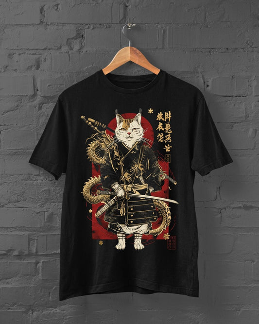 Samurai Cat T-Shirt | Japanese Cat Tshirt | Cat With Kimono Shirt | Anime Tshirt | Cute Cat Tshirt | Kitten Shirt | Harajuku | Y2K Top