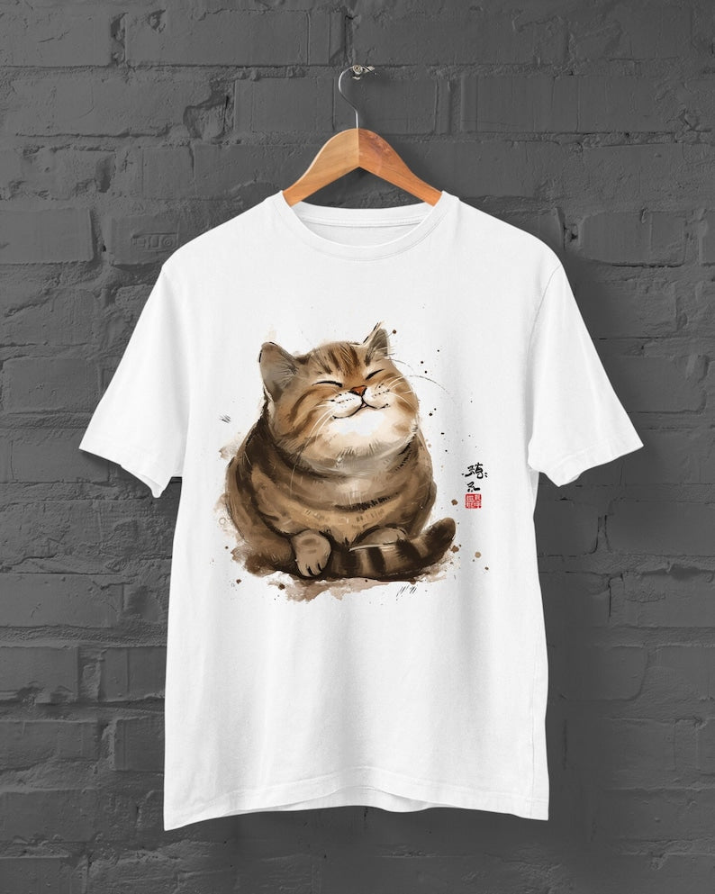 Cute Cat T-Shirt | Japanese Tshirt | Japanese Streetwear | Cute Cat Tshirt | Japan Cat Tshirt | Japanese Cat Shirt