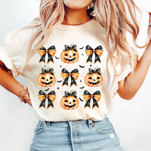 Halloween Pumpkin, Coquette Bow Halloween, Spooky Season, Halloween Shirt, T-shirt