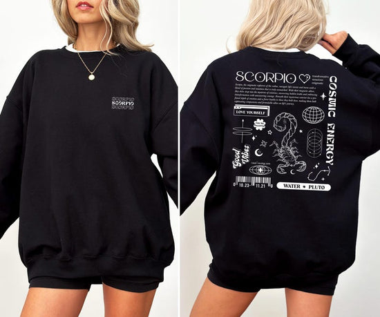 Scorpio Sweatshirt, Astrology Y2K Sweatshirt, Celestial Sweatshirt, Birthday Gift for Scorpio, Scorpio Zodiac Sweatshirt, Astrology Shirt