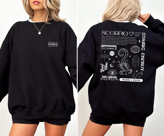 Scorpio Sweatshirt, Astrology Y2K Sweatshirt, Celestial Sweatshirt, Birthday Gift for Scorpio, Scorpio Zodiac Sweatshirt, Astrology Shirt