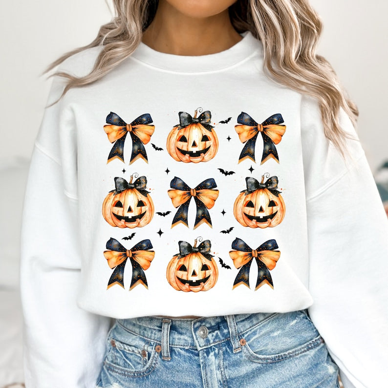 Halloween Pumpkin, Coquette Bow Halloween, Spooky Season, Halloween Shirt