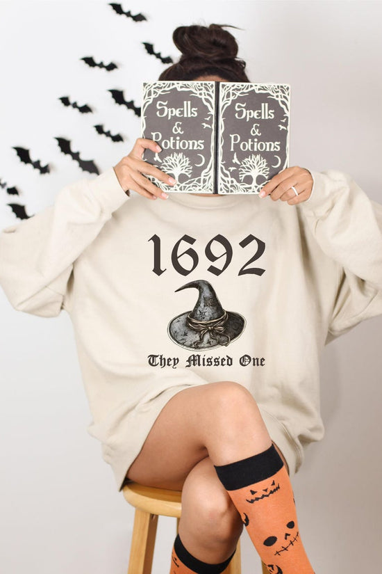 1692 They Missed One Sweatshirt, Salem Witch Sweatshirt, Halloween Shirt, Halloween Costume, Gift For Halloween, Spooky Season Sweater