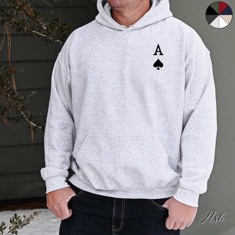 Ace of Spades Unisex Hoodie, Playing Card Hoodie, Poker Lover Hoodie, Card Game Hoodie, Symbol Hoody