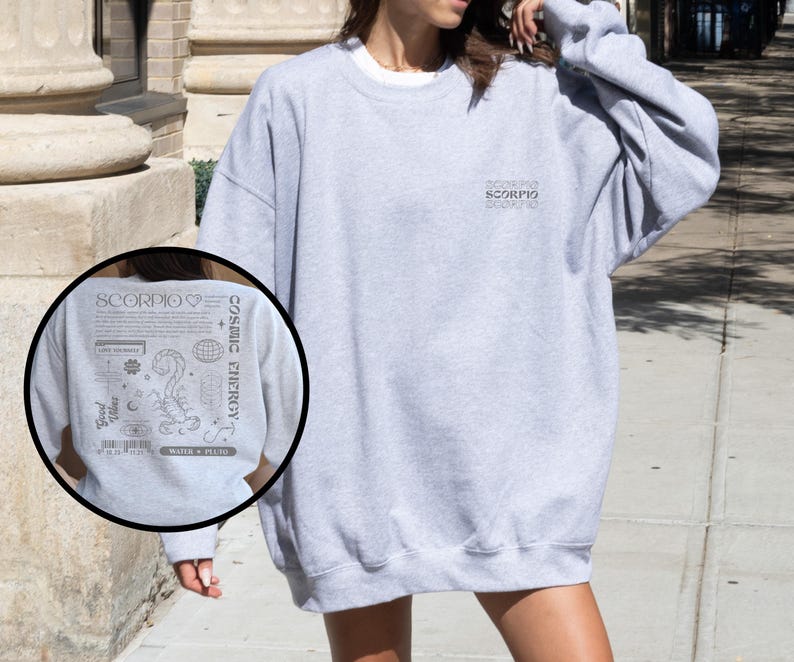 Scorpio Sweatshirt, Astrology Y2K Sweatshirt, Celestial Sweatshirt, Birthday Gift for Scorpio, Scorpio Zodiac Sweatshirt, Astrology Shirt