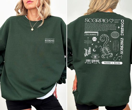 Scorpio Sweatshirt, Astrology Y2K Sweatshirt, Celestial Sweatshirt, Birthday Gift for Scorpio, Scorpio Zodiac Sweatshirt, Astrology Shirt