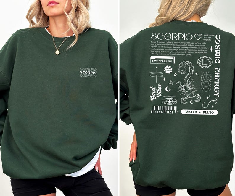 Scorpio Sweatshirt, Astrology Y2K Sweatshirt, Celestial Sweatshirt, Birthday Gift for Scorpio, Scorpio Zodiac Sweatshirt, Astrology Shirt