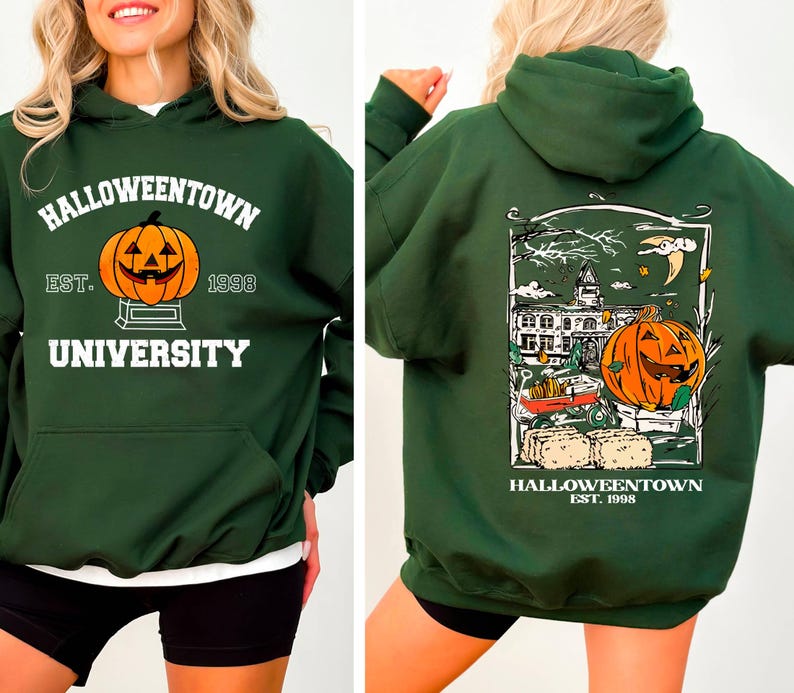 Halloweentown Est 1998 Hoodie,Front and Back Halloweentown University Hoodie,Vintage Halloweentown Hoodie,Cute Fall Hoodie,Retro Fall Hoodie