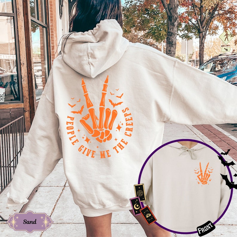 Spooky Gift, Halloween Skeleton Hand Witch Vibes Hoodie, Spooky Season Graphic