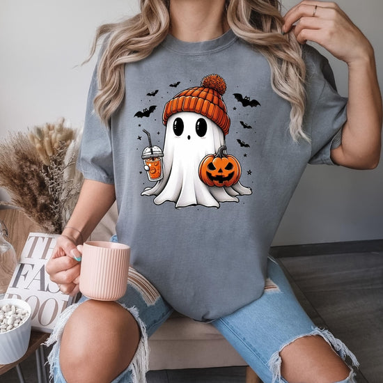 Cute Ghost Tee, Ghost Halloween T-Shirt, Halloween Women's Shirt, Halloween Pumpkin Shirt, Gift For Halloween, Halloween Tee
