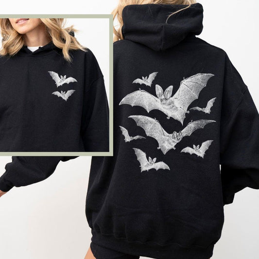 Bat Hoodie, Halloween Hoodies, Witchy Stuff, Halloween Hoodie Back and Front, Halloween Gift
