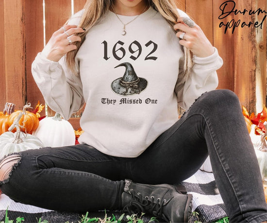 1692 They Missed One Sweatshirt, Salem Witch Sweatshirt, Halloween Shirt, Halloween Costume, Gift For Halloween, Spooky Season Sweater