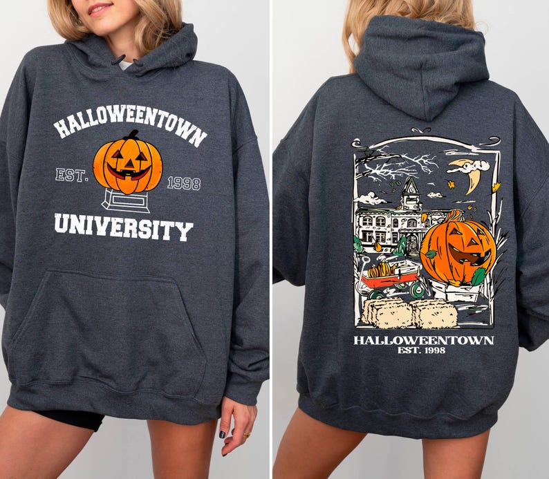 Halloweentown Est 1998 Hoodie,Front and Back Halloweentown University Hoodie,Vintage Halloweentown Hoodie,Cute Fall Hoodie,Retro Fall Hoodie