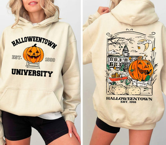 Halloweentown Est 1998 Hoodie,Front and Back Halloweentown University Hoodie,Vintage Halloweentown Hoodie,Cute Fall Hoodie,Retro Fall Hoodie