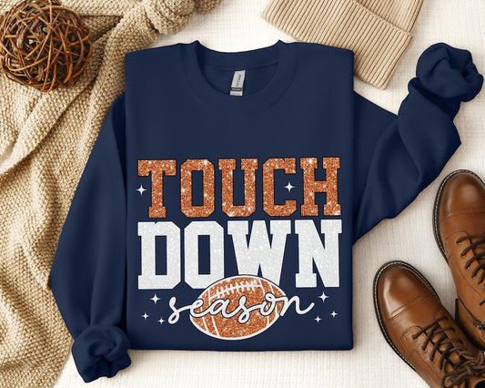 Touch Down Season Shirt, Game Day Shirt For Mom, Football Mom Sweater, Football Lover Gift, American Football Shirt, Sports Mom Sweatshirt